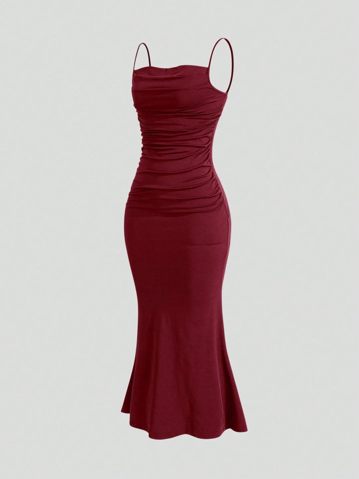 Strap Mermaid Hem Maxi  Elegant Dress