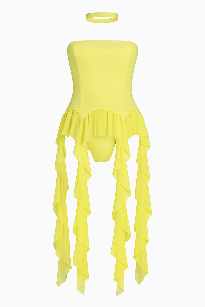 Laced Up Strapless Crop Top