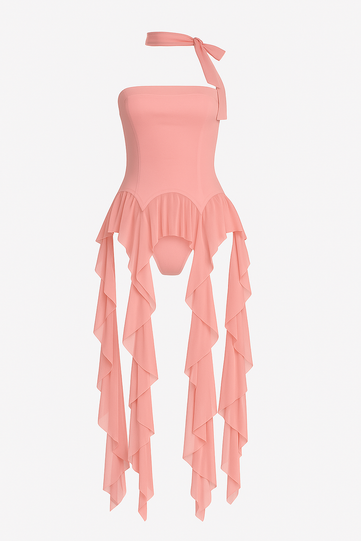Laced Up Strapless Crop Top