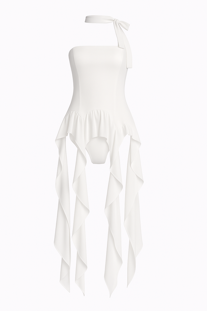 Laced Up Strapless Crop Top
