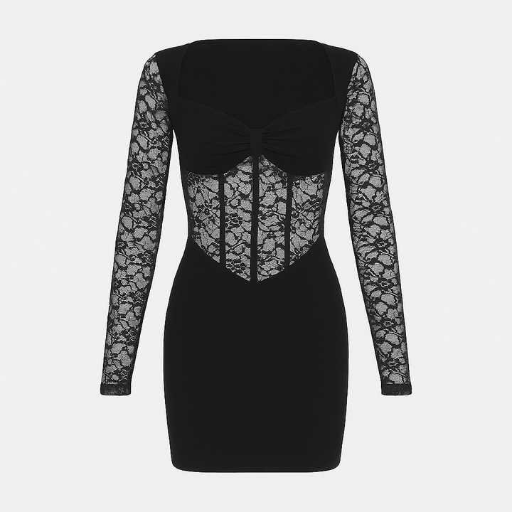 Midnight Lace Corset Mini Dress