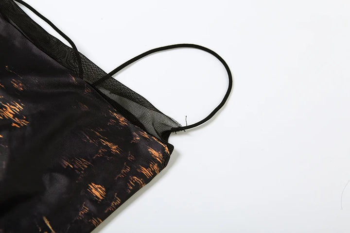 Leopard Draped Backless Maxi Dress
