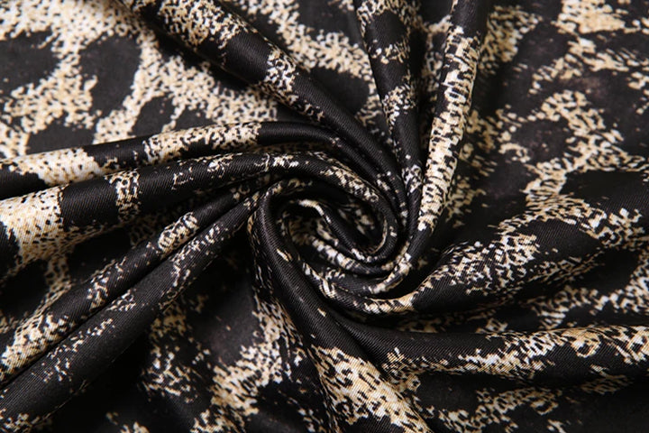 Leopard Draped Backless Maxi Dress