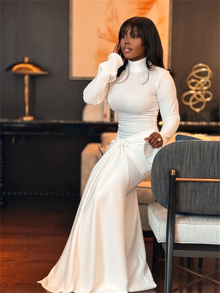 Elegant Flare Sleeve Maxi Dress