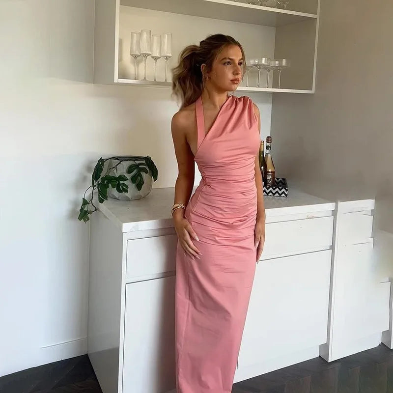 Sexy Slanted Collar Party Dress