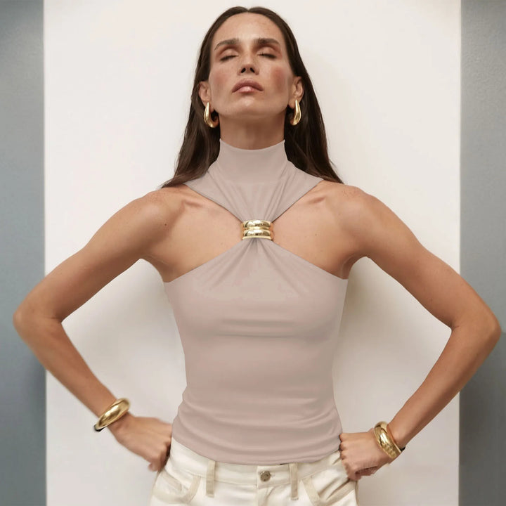 Turtleneck Skinny Knit Crop Top