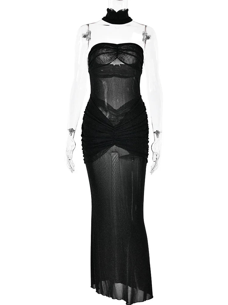 Sexy Mesh Backless Summer Dress