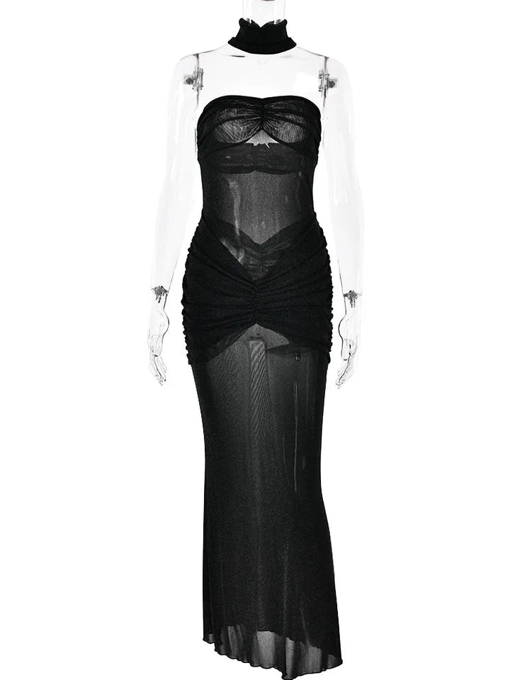 Sexy Mesh Backless Summer Dress
