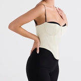 WMC Thick Satin Bustier Corset Crop Top