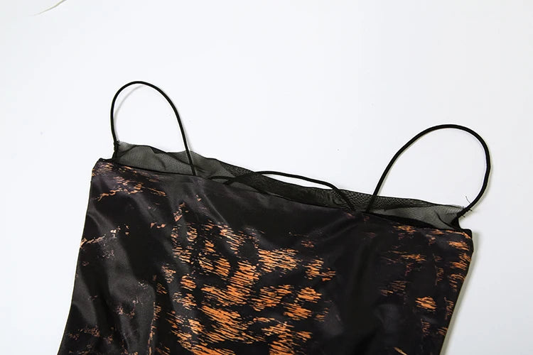 Leopard Draped Backless Maxi Dress