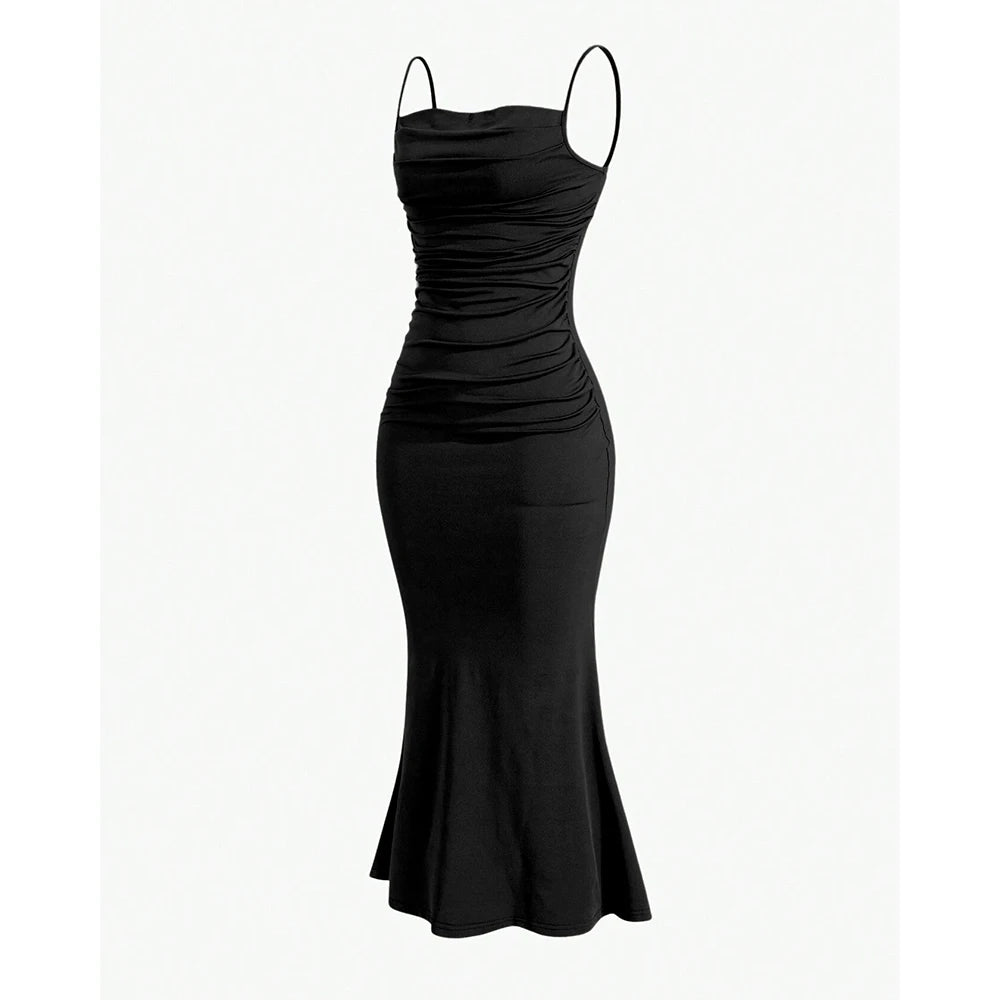 Strap Mermaid Hem Maxi  Elegant Dress
