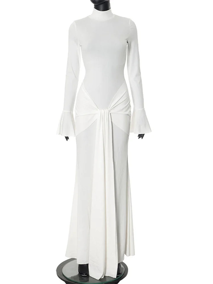 Elegant Flare Sleeve Maxi Dress