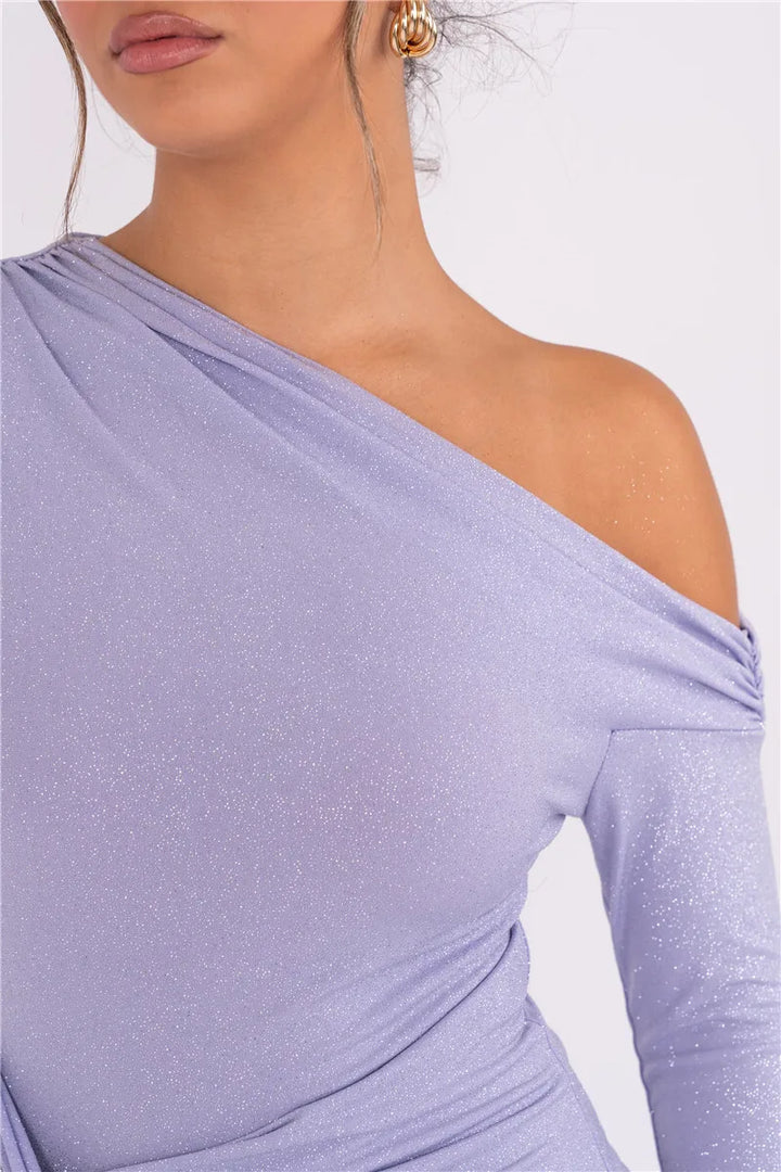Sparkle Ruched Backless Maxi Dress