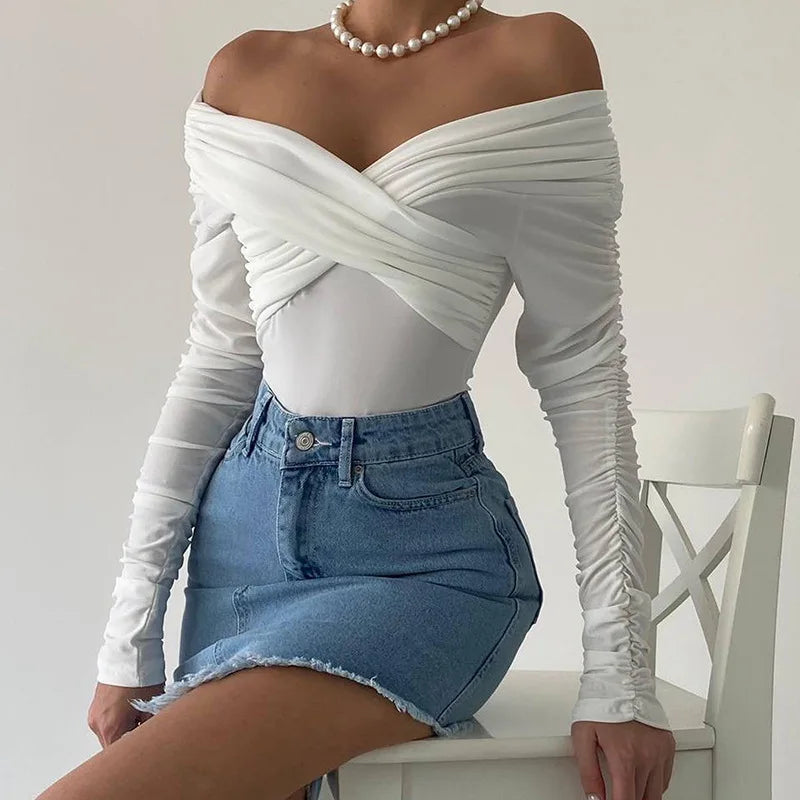 Fashion Ruched Sexy Backless Top