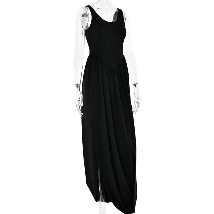 Sexy Draped Backless Maxi Dress