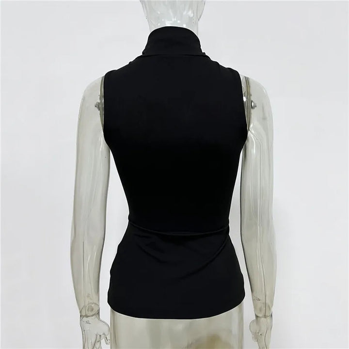 Turtleneck Skinny Knit Crop Top