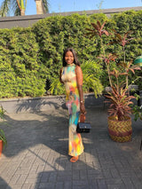 Aesthetic Colorful Tie Dye Maxi Dress