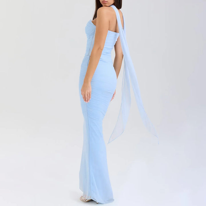 Cropped Top Long Dress Set