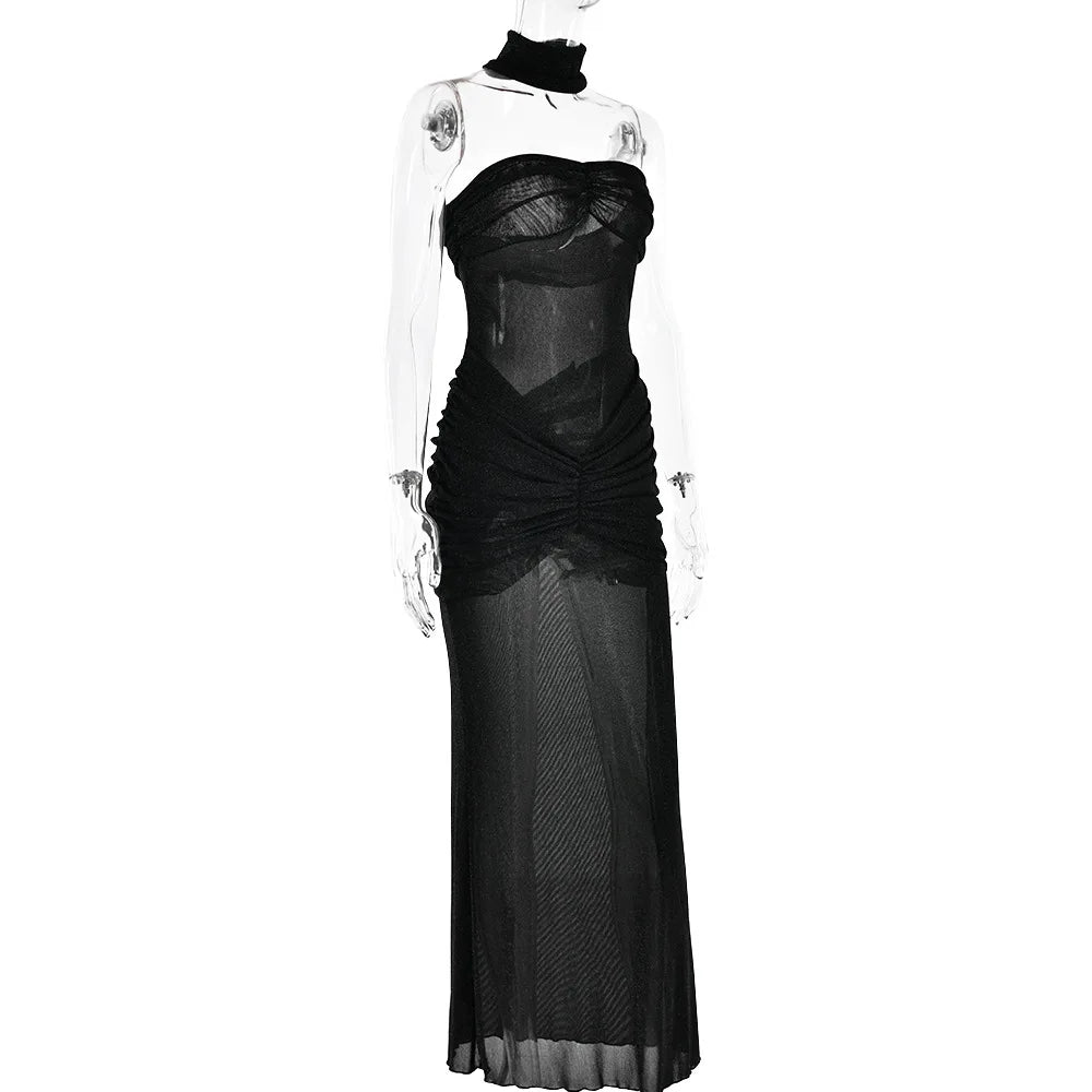 Sexy Mesh Backless Summer Dress