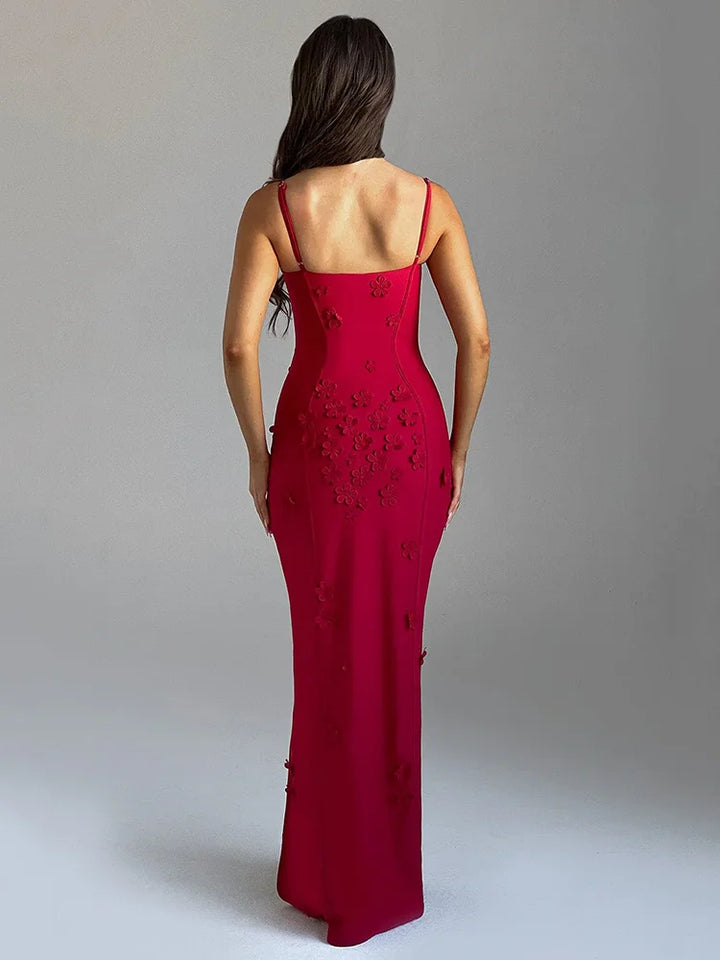 Flower Spaghetti Strap Maxi Dress