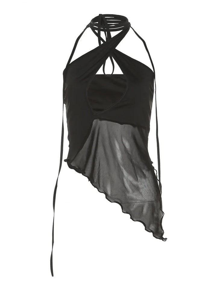 Wild Cross Irregular Halter Top