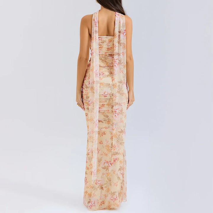 Cropped Top Long Dress Set