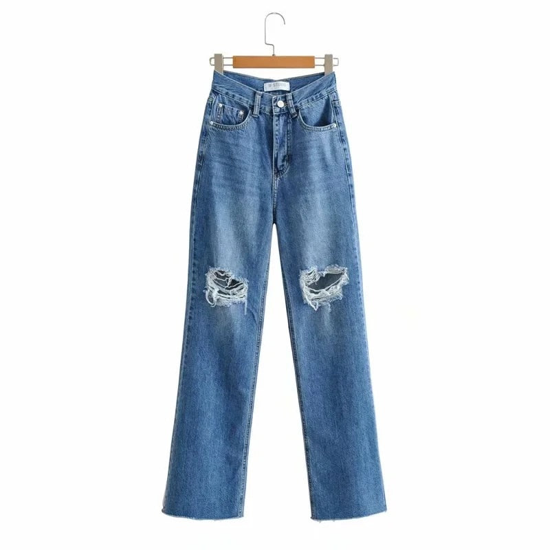 Hervlica Fashion Denim Ripped Jeans