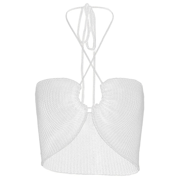 Knitting Sexy Halter Crop Top