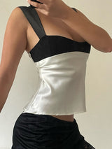 Y2K Satin Sexy Plunge Crop Top