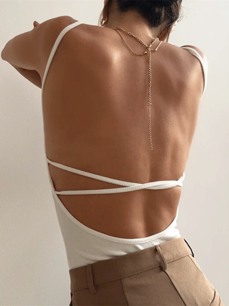 Strap Bandage Bodysuit Top